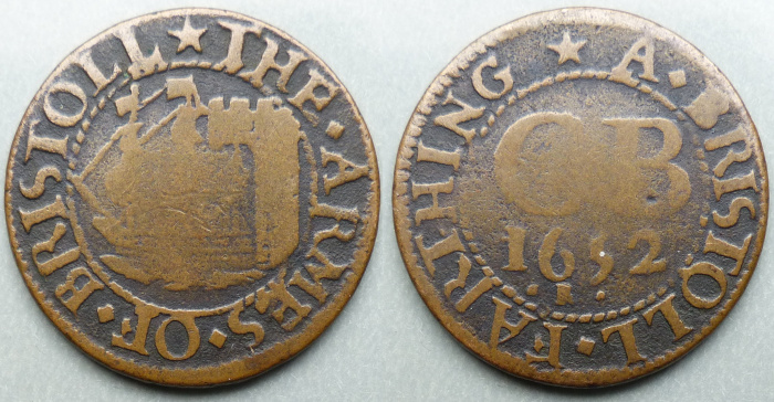 Bristol, city issue 1652 farthing N1501